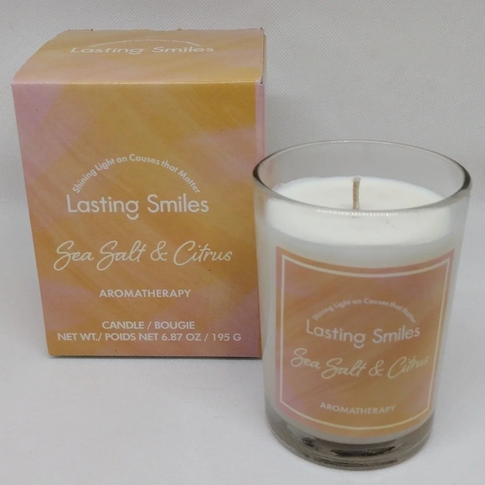 Sea Salt & Citrus Aromatherapy Soy Blend Cause Candle from‎ Lasting Smiles